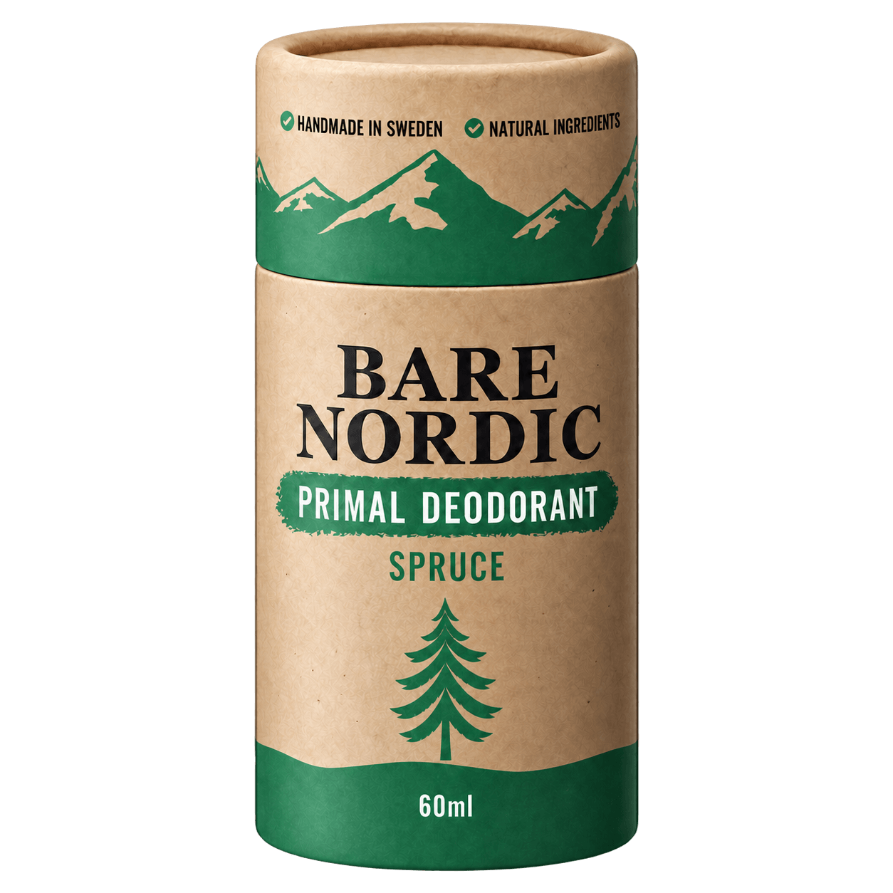 Bare Nordic Primal Deodorant Spruce 60 g – Natural Aluminium-Fri Deodorant för män.
