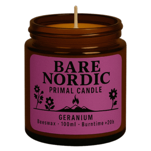 Primal Beeswax Candle Geranium Scented - Bare Nordic